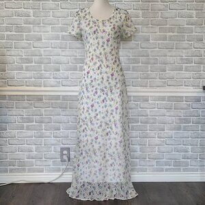 Vintage Y2K Jody California Floral Maxi Dress Feminine Romantic Fairycore USA